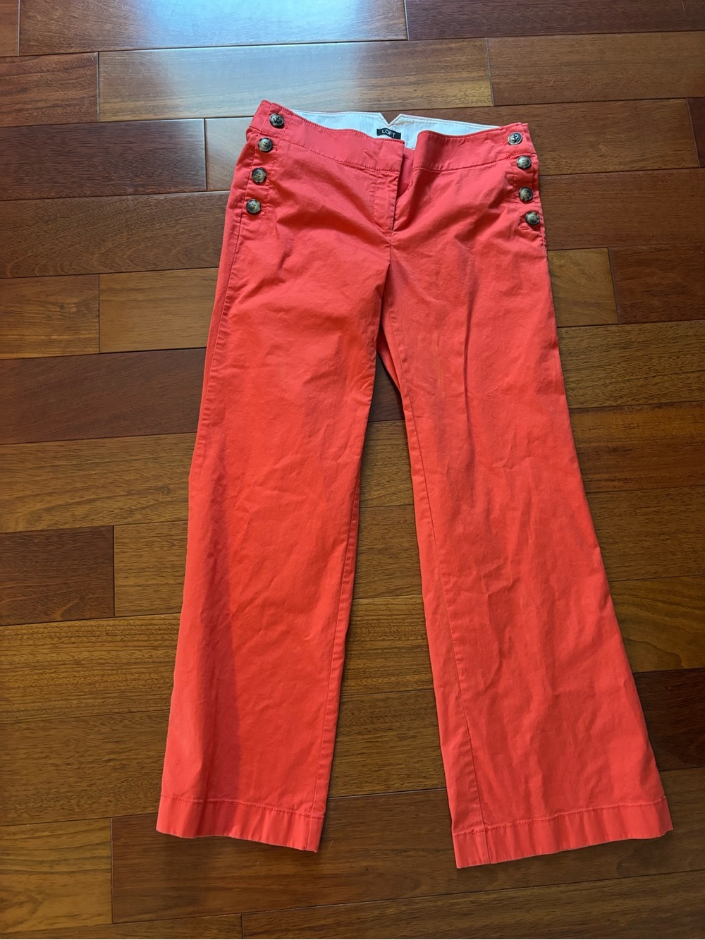 LOFT Coral Wide Leg Pants with Side Buttons